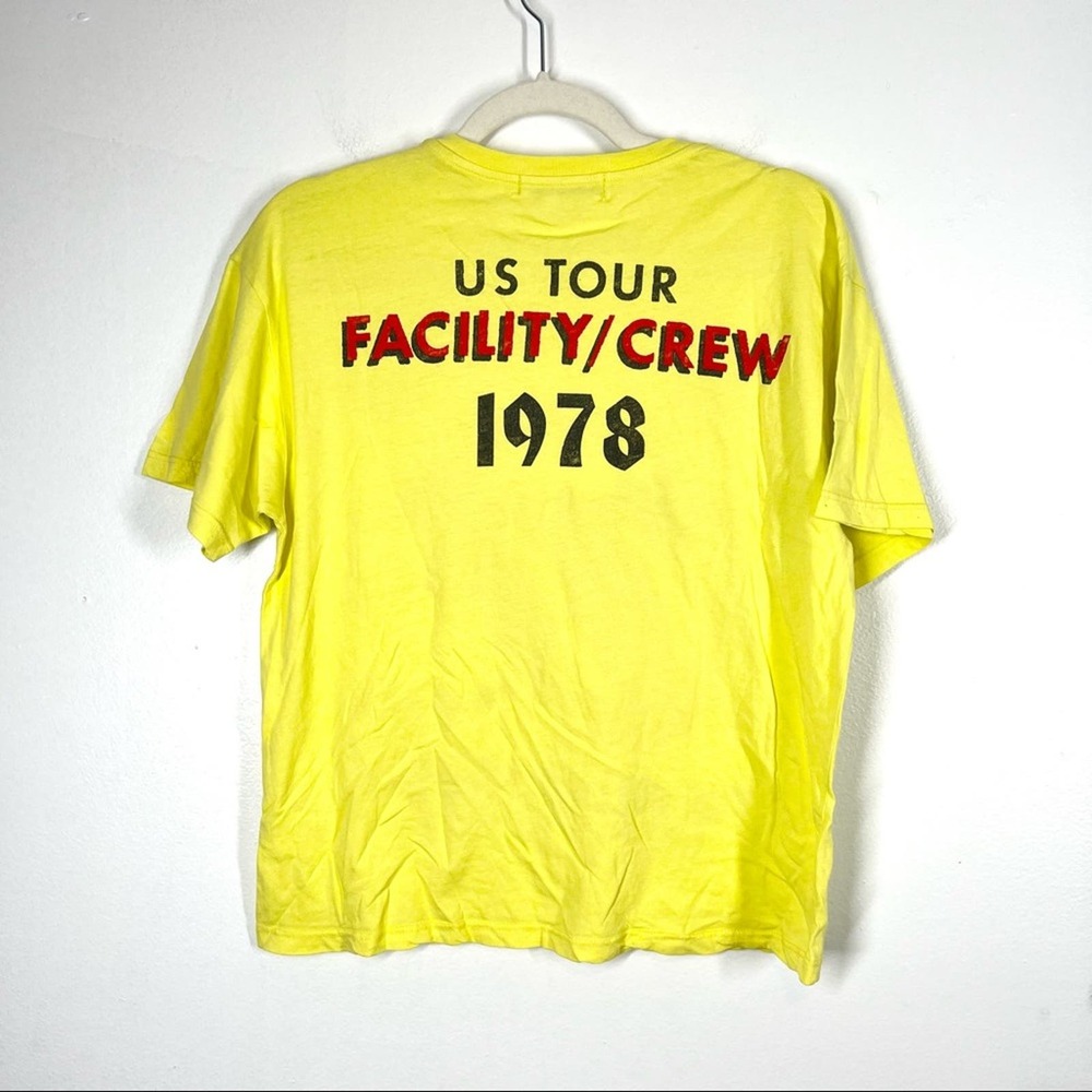 DAYDREAMER NWOT Rolling Stones 1978 Boyfriend Band Tee Neon Yellow Oversized - Picture 7 of 10